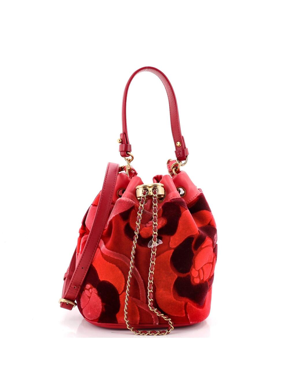 Chanel Camellia Drawstring Bucket Bag #343112C28B